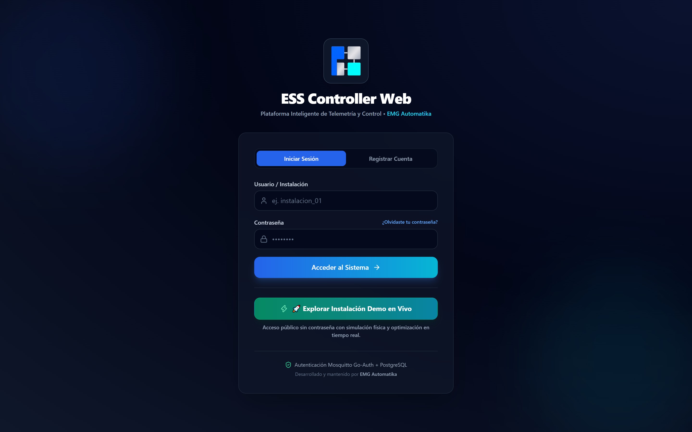 Acceso en un clic al Modo Demostración de ESS Controller